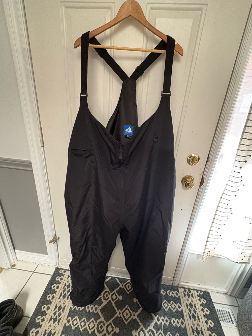 Black Adult Waterproof Snow Bibs with Adjustable Straps by
